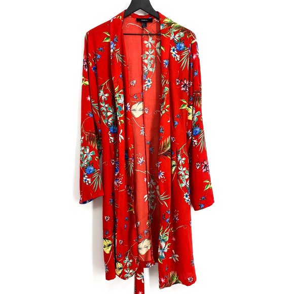 FOREVER 21+ Tropical Longline Kimono - Picture 2 of 8